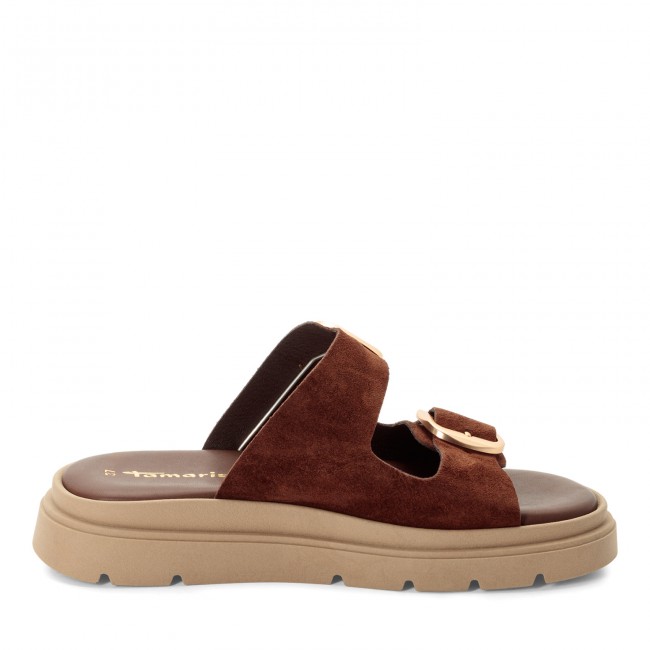 Tamaris 1-27239-42-304 Mocca Γυναικεία Δερμάτινα Mules