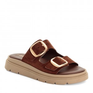 Tamaris 1-27239-42-304 Mocca Γυναικεία Δερμάτινα Mules