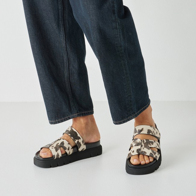 Tamaris 1-27412-46-102 Cow Print Γυναικεία Flatform Sandals