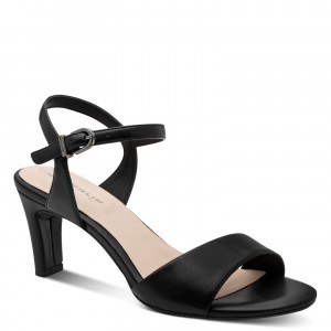 Tamaris 1-28008-42-020 Black Γυναικεία Πέδιλα με Τακούνι