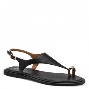 Tamaris 1-28142-46-003 Black Leather Γυναικεία Πέδιλα