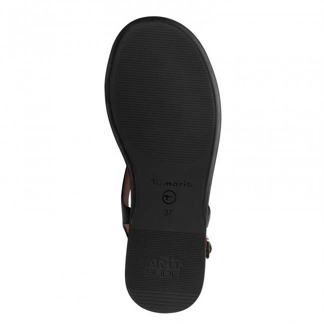 Tamaris 1-28142-46-003 Black Leather Γυναικεία Πέδιλα