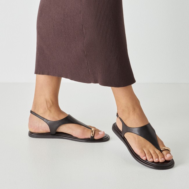 Tamaris 1-28142-46-003 Black Leather Γυναικεία Πέδιλα