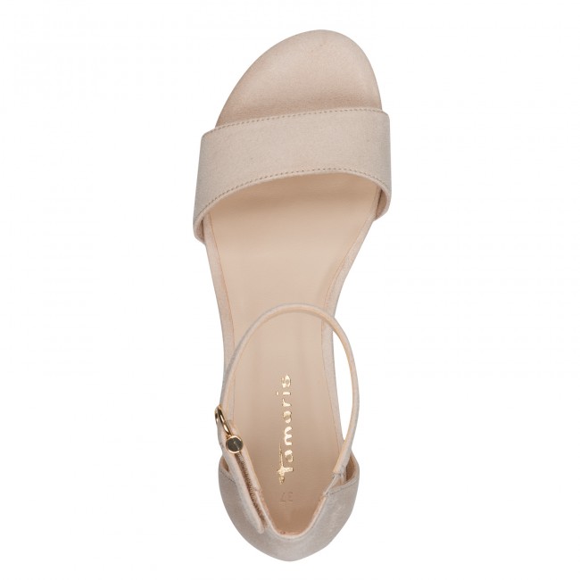 Tamaris 1-28201-42-251 Nude Γυναικεία Πέδιλα με Τακούνι