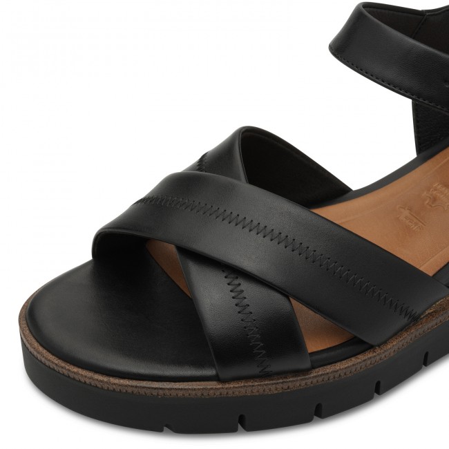 Tamaris 1-28202-42-003 Black Leather Γυναικεία Πέδιλα