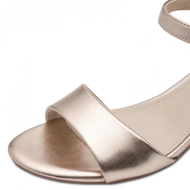 Tamaris 1-28249-42-933 Gold Γυναικεία Πέδιλα με Τακούνι