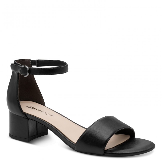 Tamaris 1-28295-42-020 Black Matt Γυναικεία Πέδιλα με Τακούνι