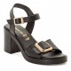 Tamaris 1-28303-46-003 Black Leather Γυναικεία Πέδιλα με Τακούνι