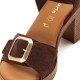 Tamaris 1-28303-46-304 Mocca Γυναικεία Πέδιλα με Τακούνι