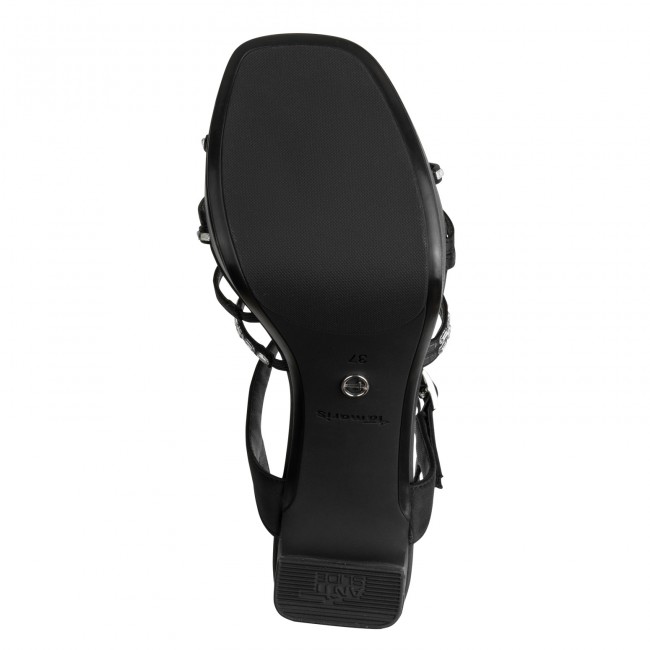 Tamaris 1-28307-46-001 Black Γυναικεία Πέδιλα με Τακούνι