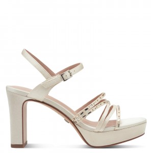 Tamaris 1-28307-46-229 Pearl Γυναικεία Πέδιλα με Τακούνι