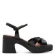 Tamaris 1-28313-44-003 Black Leather Γυναικεία Πέδιλα με Τακούνι