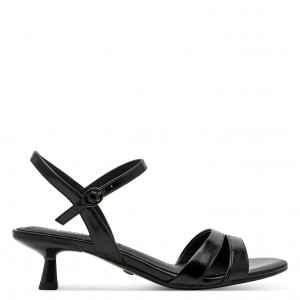 Tamaris 1-28314-46-001 Black Γυναικεία Πέδιλα με Τακούνι