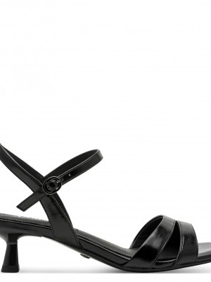 Tamaris 1-28314-46-001 Black Γυναικεία Πέδιλα με Τακούνι
