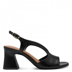 Tamaris 1-28316-44-007 Black Γυναικεία Πέδιλα με Τακούνι