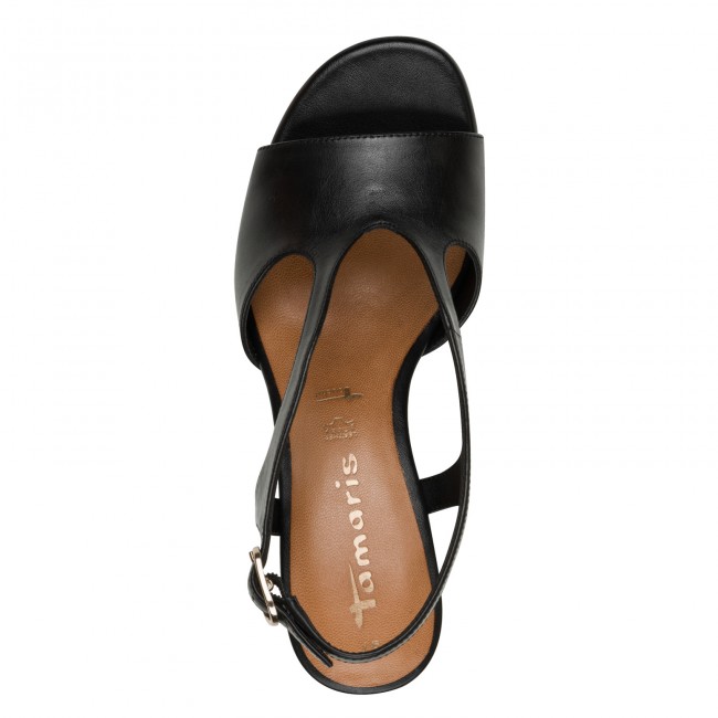 Tamaris 1-28316-44-007 Black Γυναικεία Πέδιλα με Τακούνι