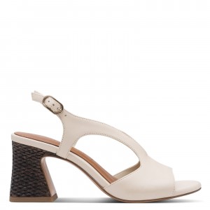 Tamaris 1-28316-44-418 Beige Γυναικεία Πέδιλα με Τακούνι
