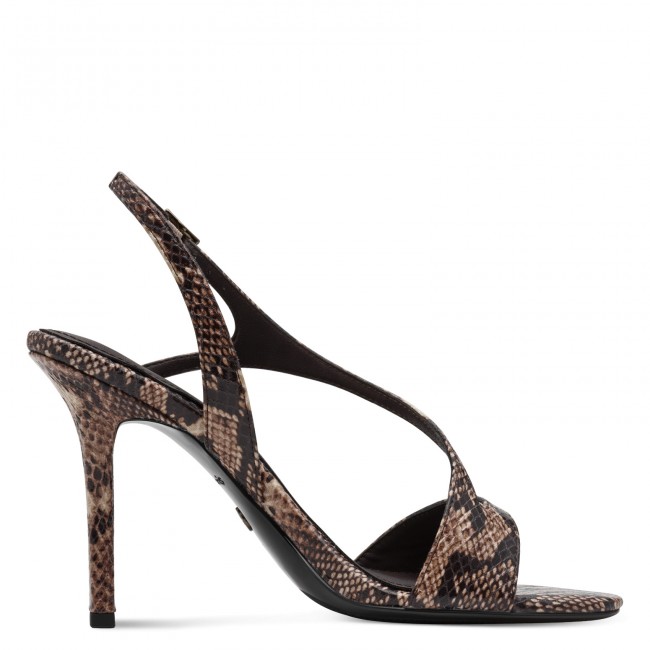 Tamaris 1-28321-46-386 Brown Snake Γυναικεία Πέδιλα με Τακούνι