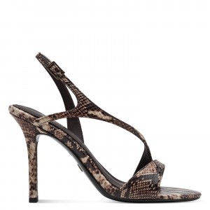 Tamaris 1-28321-46-386 Brown Snake Γυναικεία Πέδιλα με Τακούνι