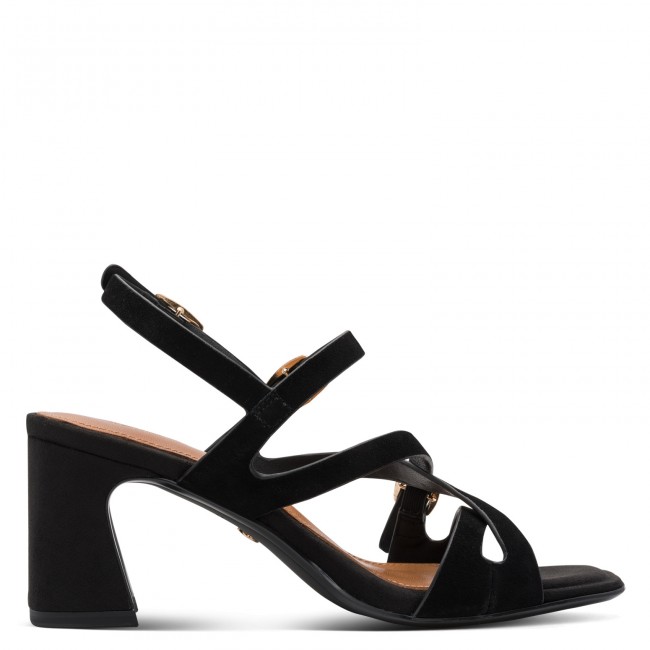 Tamaris 1-28340-46-004 Black Γυναικεία Πέδιλα με Τακούνι