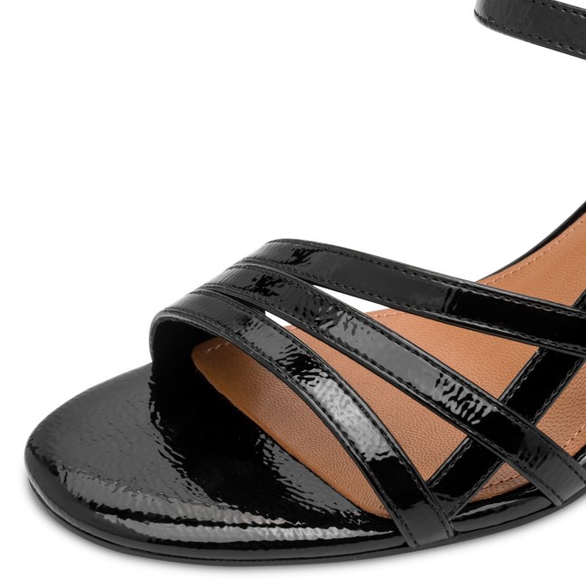 Tamaris 1-28350-46-018 Black Patent Γυναικεία Πέδιλα με Τακούνι