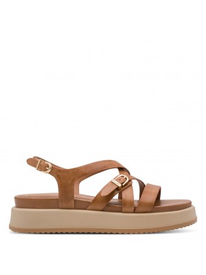 Tamaris 1-28365-46-305 Cognac Γυναικείες Flatform Πλατφόρμες