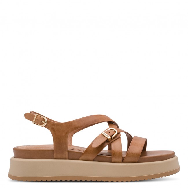 Tamaris 1-28365-46-305 Cognac Γυναικείες Flatform Πλατφόρμες