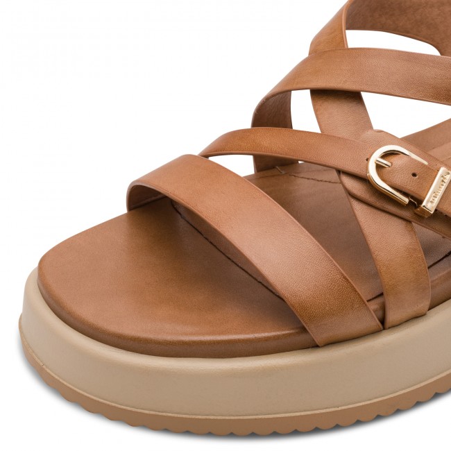 Tamaris 1-28365-46-305 Cognac Γυναικείες Flatform Πλατφόρμες