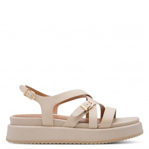 Tamaris 1-28365-46-418 Ivory Γυναικείες Flatform Πλατφόρμες