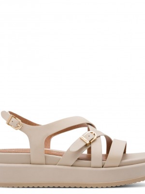 Tamaris 1-28365-46-418 Ivory Γυναικείες Flatform Πλατφόρμες