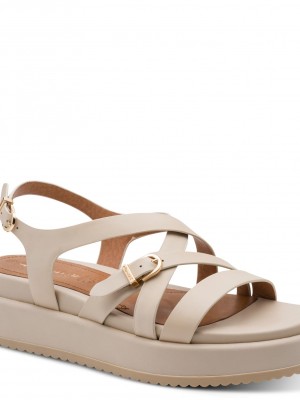 Tamaris 1-28365-46-418 Ivory Γυναικείες Flatform Πλατφόρμες