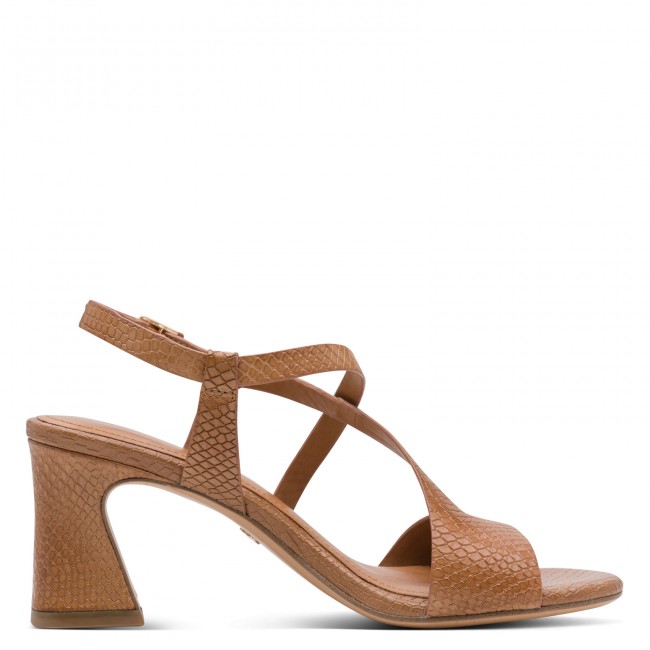 Tamaris 1-28369-46-372 Cognac Γυναικεία Πέδιλα με Τακούνι