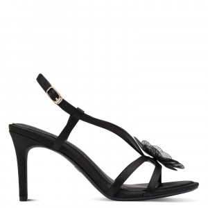 Tamaris 1-28375-46-001 Black Γυναικεία Πέδιλα με Τακούνι