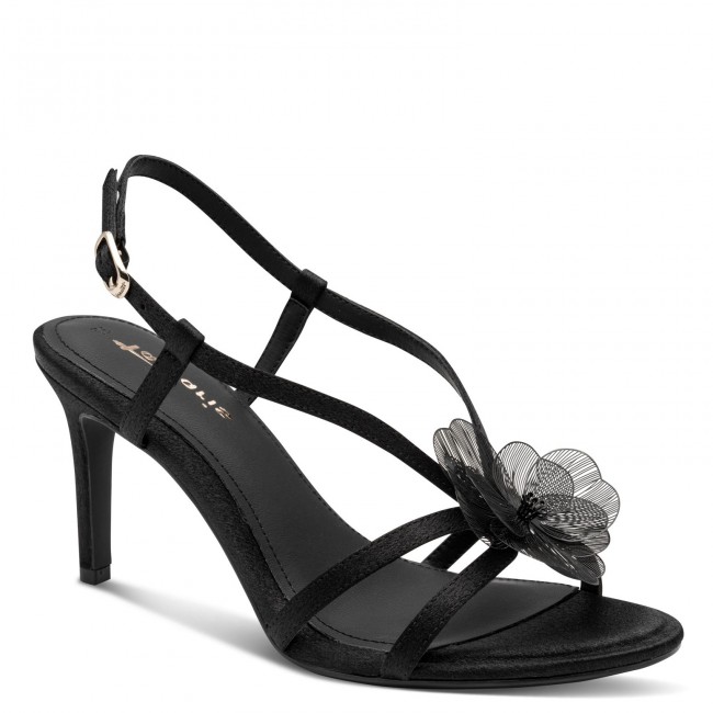 Tamaris 1-28375-46-001 Black Γυναικεία Πέδιλα με Τακούνι