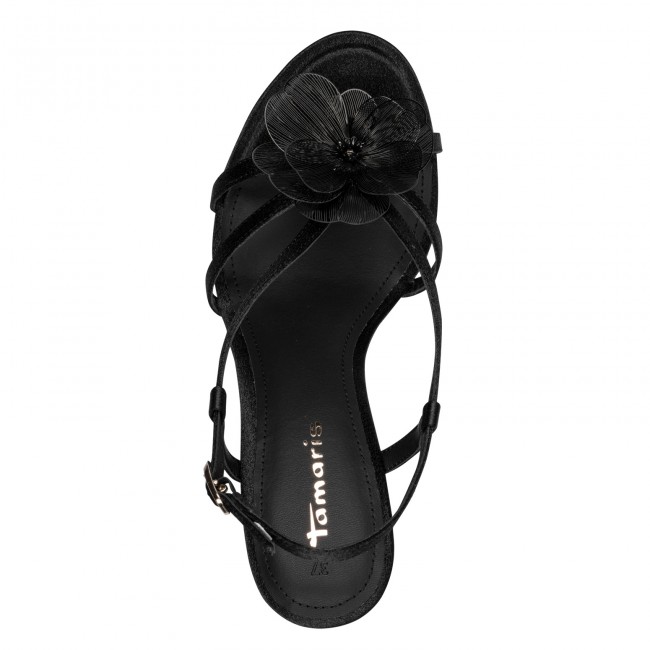 Tamaris 1-28375-46-001 Black Γυναικεία Πέδιλα με Τακούνι
