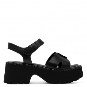 Tamaris 1-28377-46-003 Black Leather Γυναικεία Πέδιλα