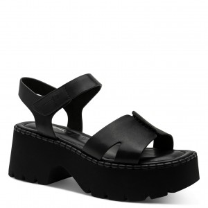 Tamaris 1-28377-46-003 Black Leather Γυναικεία Πέδιλα