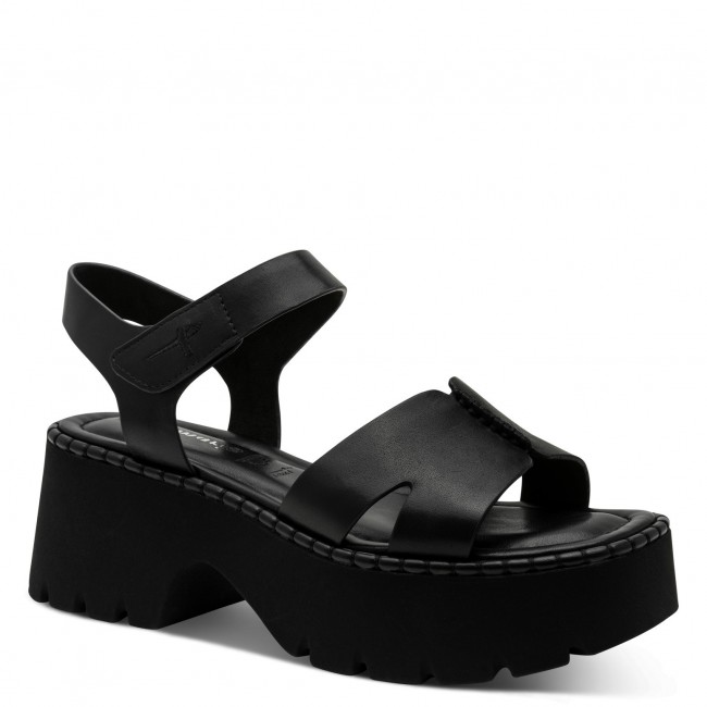 Tamaris 1-28377-46-003 Black Leather Γυναικεία Πέδιλα