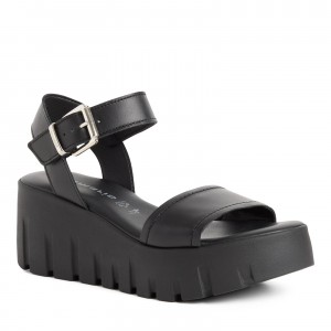 Tamaris 1-28712-42-003 Black Leather Γυναικείες Πλατφόρμες