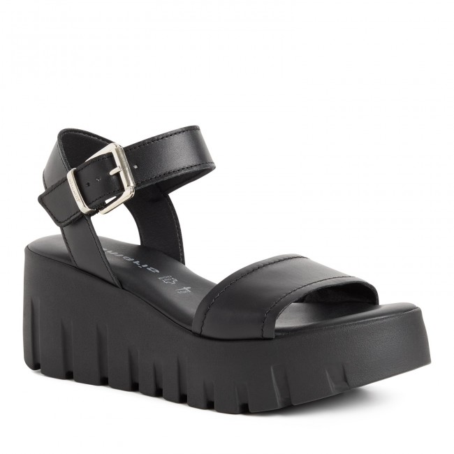Tamaris 1-28712-42-003 Black Leather Γυναικείες Πλατφόρμες