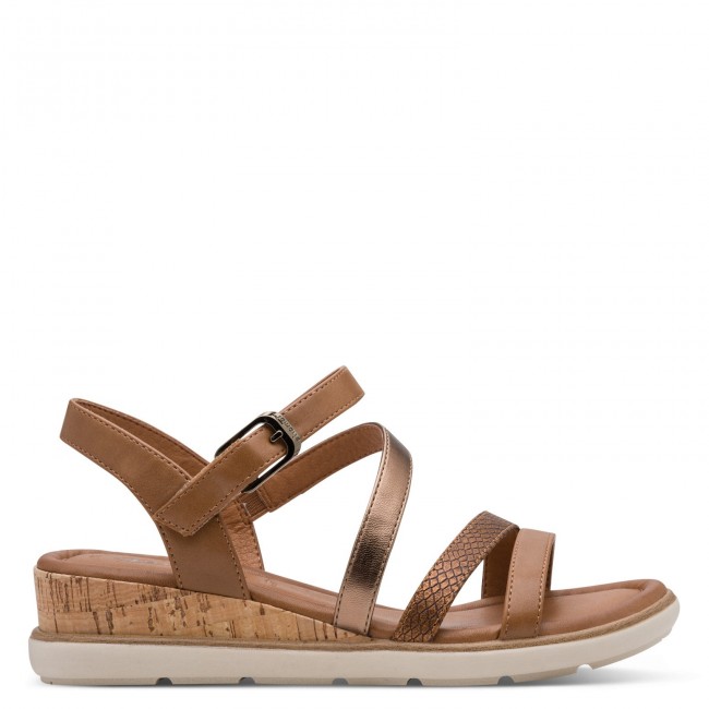 Tamaris 1-28713-46-305 Cognac Γυναικείες Flatform Πλατφόρμες