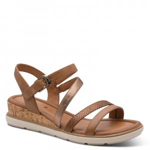 Tamaris 1-28713-46-305 Cognac Γυναικείες Flatform Πλατφόρμες