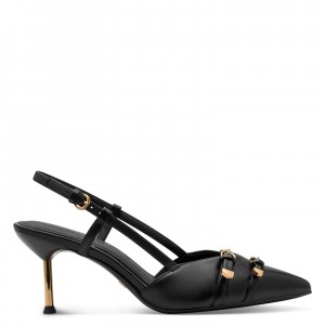 Tamaris 1-29631-46-003 Black Leather Γυναικείες Δερμάτινες Γόβες