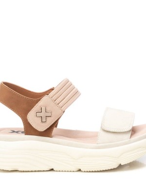 XTI 143986 Beige Γυναικεία Flat Σανδάλια