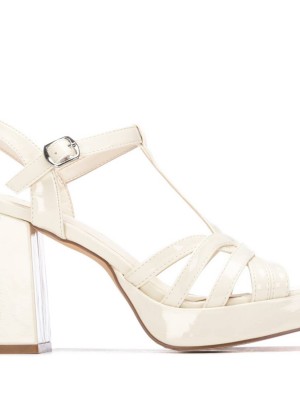 XTI 145104 Beige Γυναικεία Ψηλά Πέδιλα
