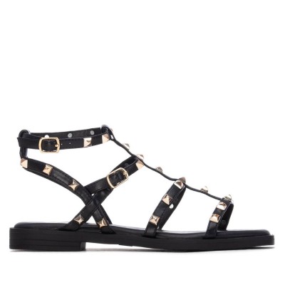 XTI 145149 Black Γυναικεία Flat Σανδάλια