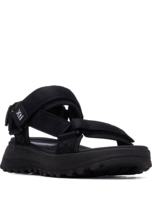 XTI 145181 Black Γυναικεία Flat Σανδάλια