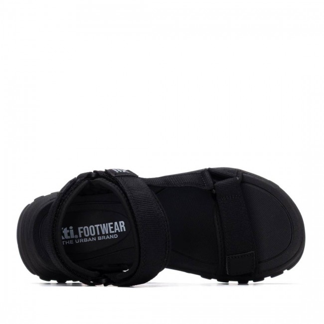 XTI 145181 Black Γυναικεία Flat Σανδάλια