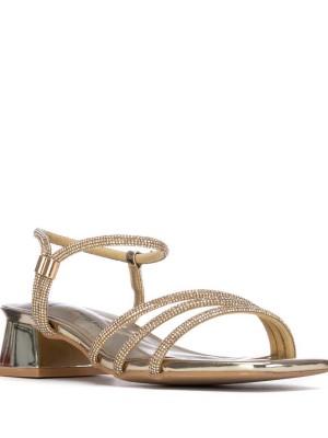 XTI 145425 Gold Γυναικεία Πέδιλα