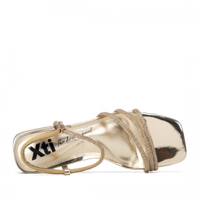 XTI 145425 Gold Γυναικεία Πέδιλα